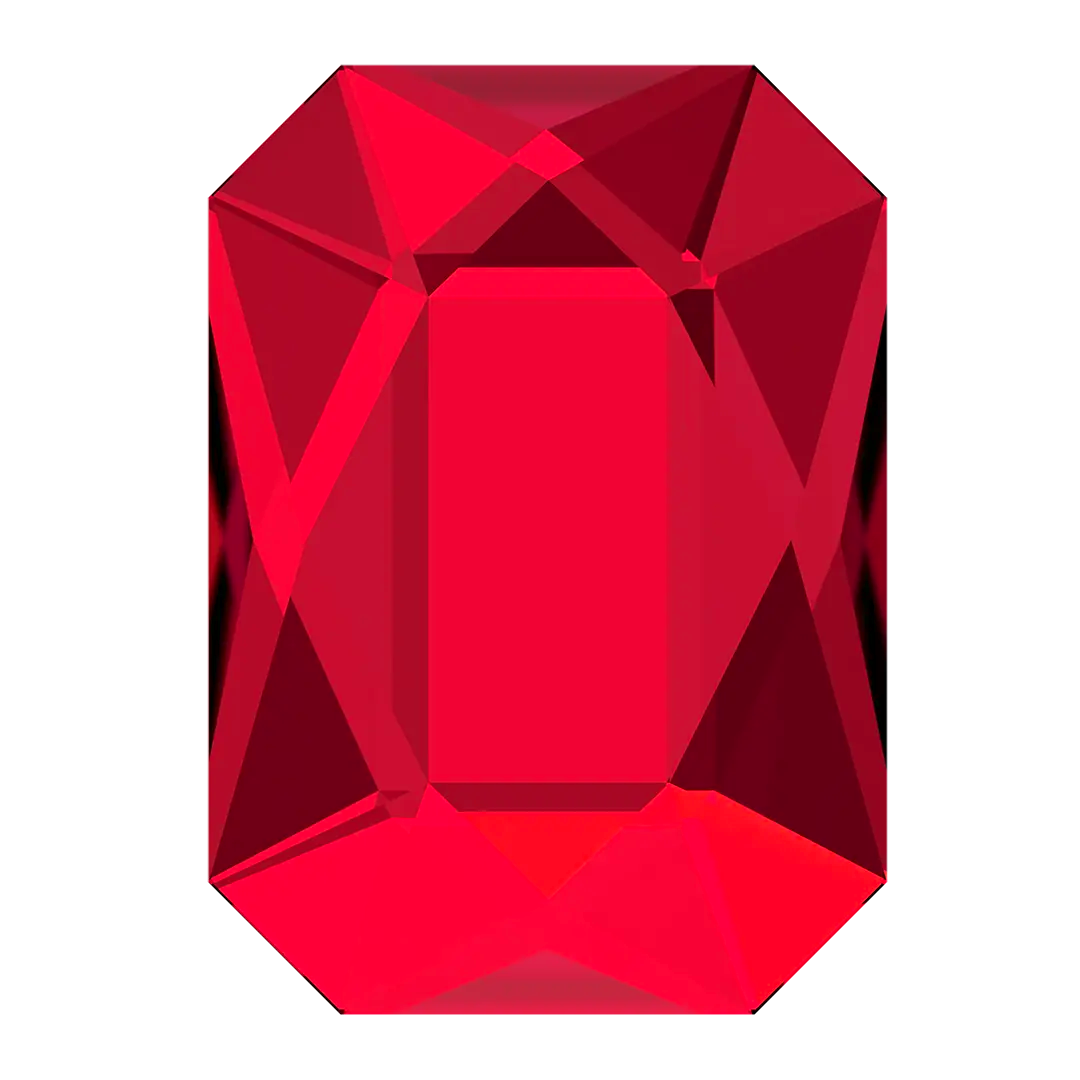 Serinity Crystals Non Hotfix Emerald Cut - Scarlet
