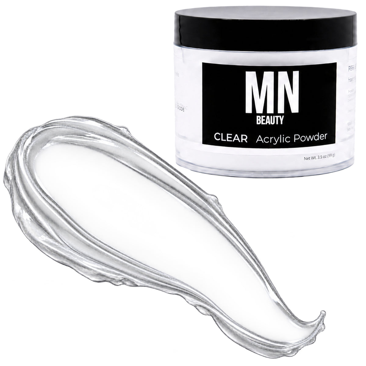 MN BEAUTY Clear acrylic powder – 3.5 oz jar