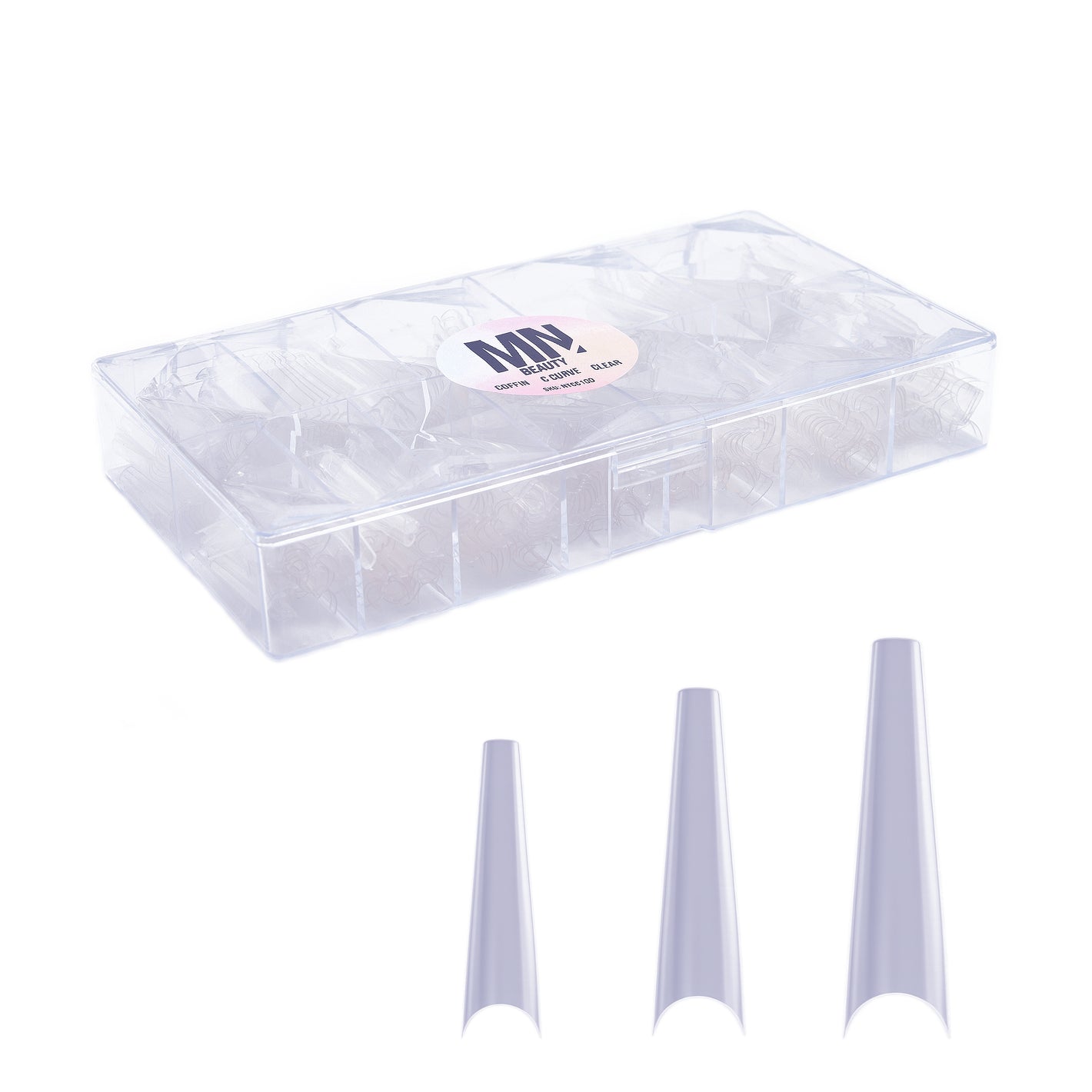 Nail Tips (Coffin C Curve)  2XL Clear 480 pcs