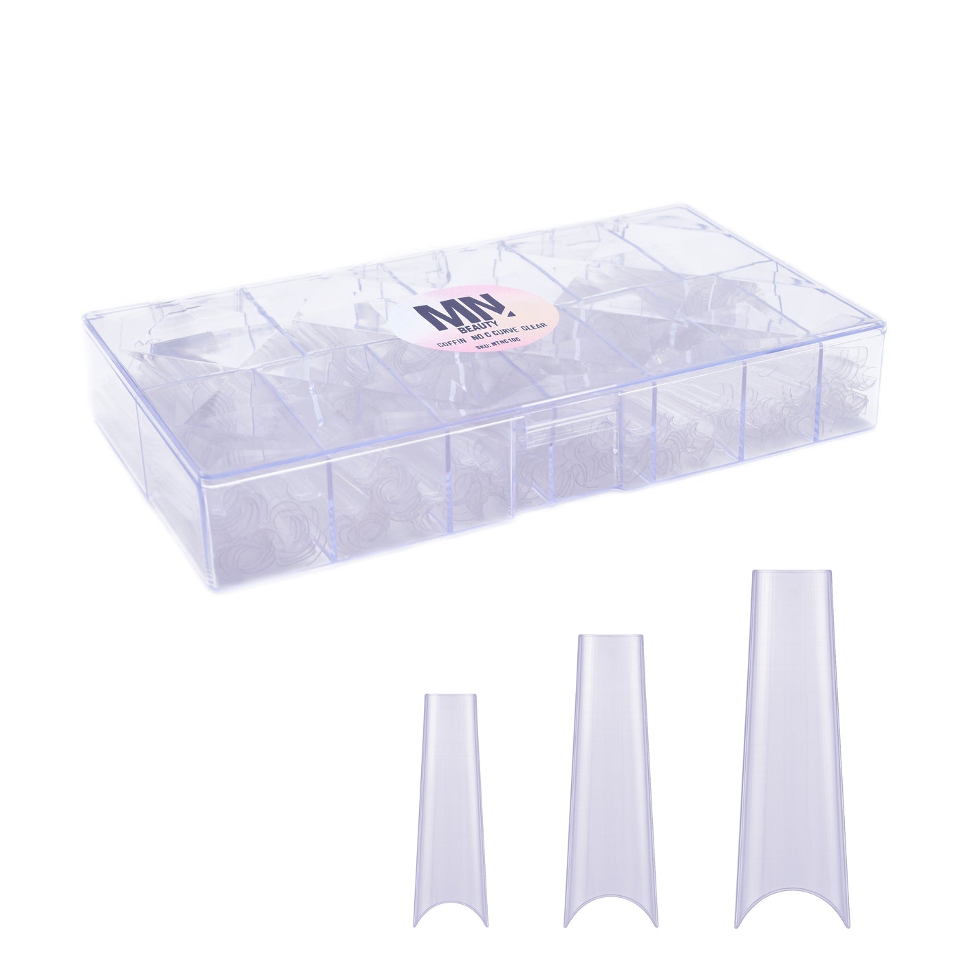 Nail Tips (Coffin No C Curve) 3XL Clear 420 pcs