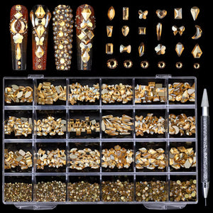 Rhinestone 24 Grid Pack - Various Colors - Flat Back — detail view 3