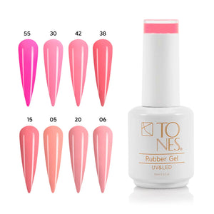 Rubber Base Gel Kit - Pretty In Pink (8 Colors x 15 ml)