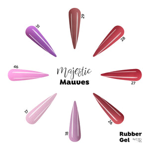 Rubber Base Gel Kit - Majestic Mauves (8 Colors x 15 ml)