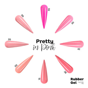 Rubber Base Gel Kit - Pretty In Pink (8 Colors x 15 ml)