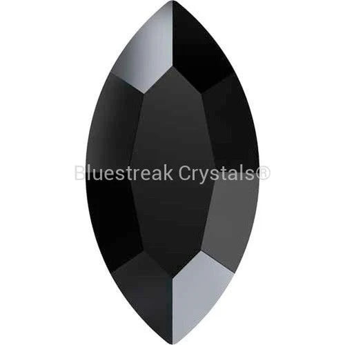 Serinity Hotfix Flat Back Crystals Navette - Jet
